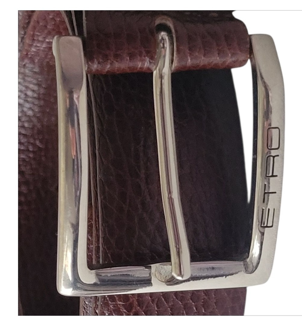 ETRO Milano Genuine Leather Men Belt Made in Italy Size 50